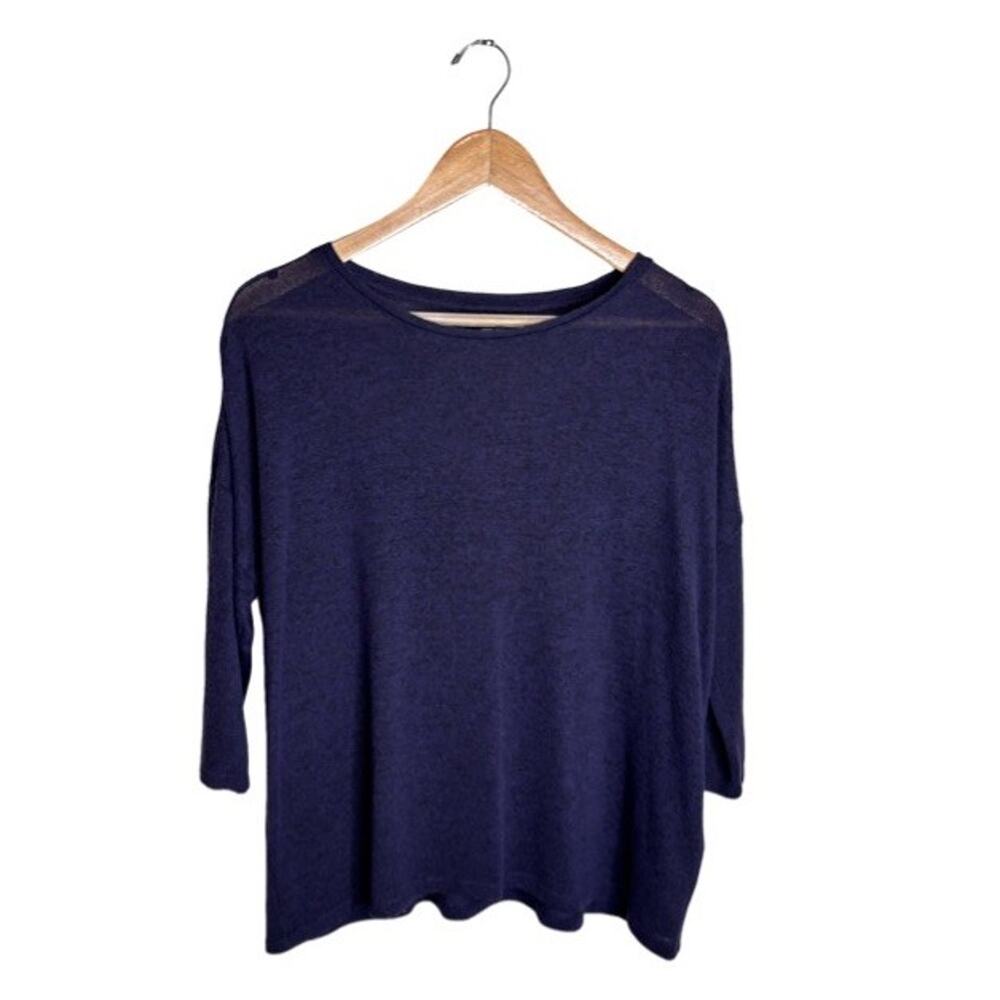 Vero Moda Brianna Sweater Sheer Navy 3/4 Sleeves Size Small Oversized